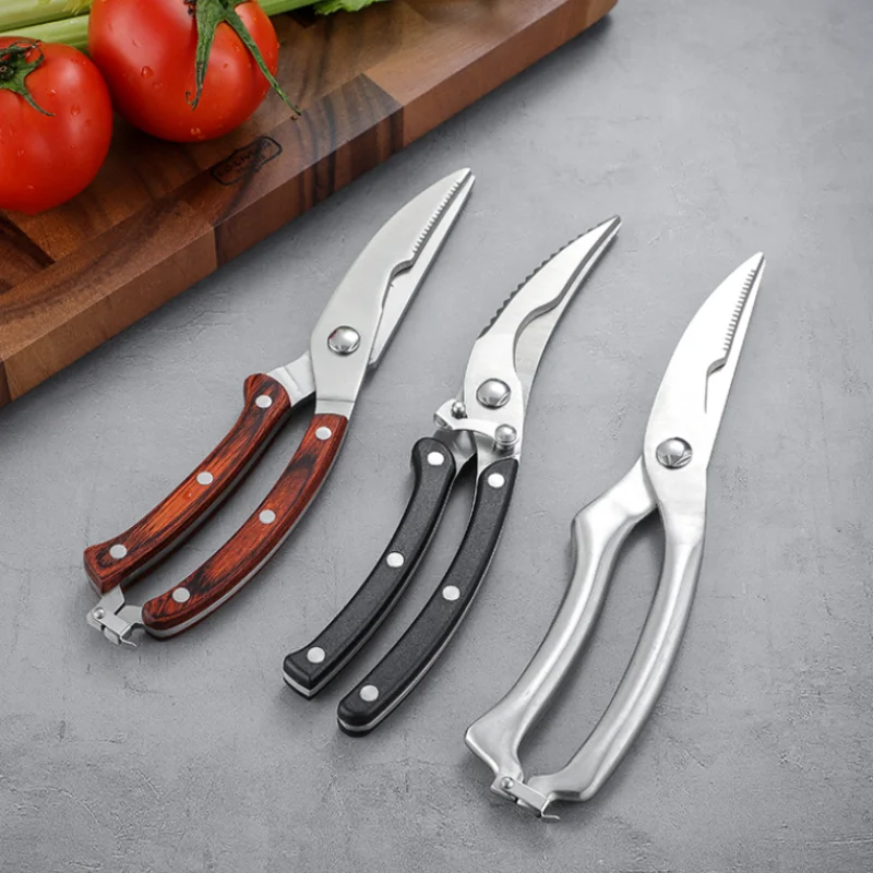 

Stainless Steel Chicken Bone Scissors Powerful Automatic Rebound Fish Bone Multi-Function Household Kitchen Accessories