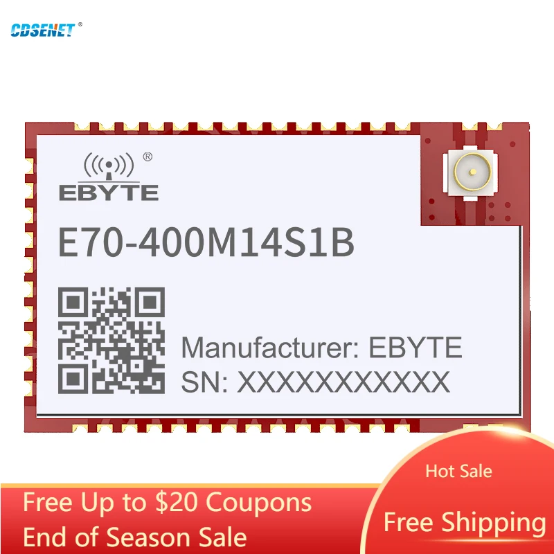 433 МГц 470 МГц CC1312R Soc беспроводной модуль SMD CDSENET E70-400M14S1B 14 дБм 1,5 км IPEX/Stamp антенна отверстия RSSI GFSK Высокая мощность