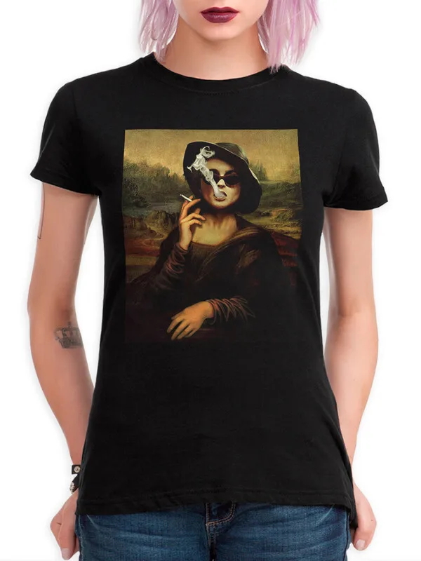Футболка с принтом Современная Мона Лиза / Леонардо да Винчи Женская