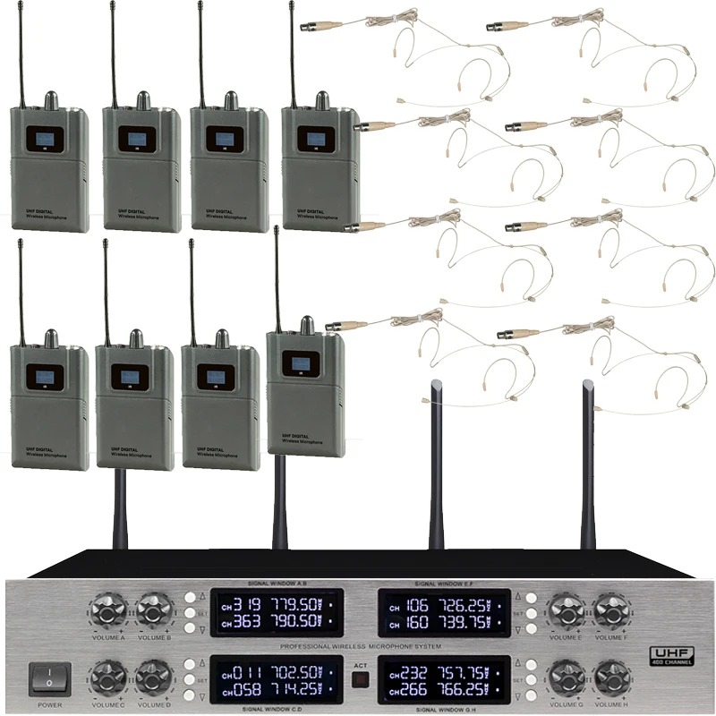 Высококачественный беспроводной микрофон CCS900, 8 каналов, портативная настольная гарнитура с стабилизацией сигнала «гусиная шея», 400 каналов