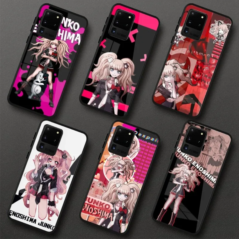 

Junko Enoshima Monakuma Phone Case for Samung S23 S22 S21 Pro Ultra A13 A33 A53 NOTE 20 PC Glass Phone Cover Funda