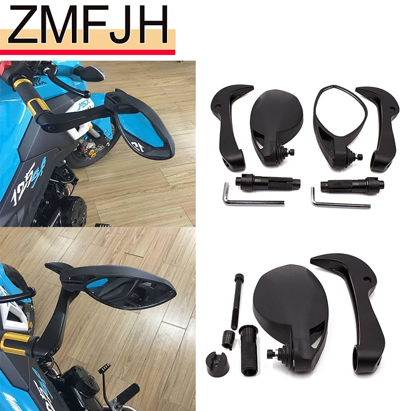 

New Universal Motorcycle 7/8" CNC Aluminum Handguard Handle Bar End Rear View Side Mirrors 22mm For Yamaha MT07 MT-07 R3 R25