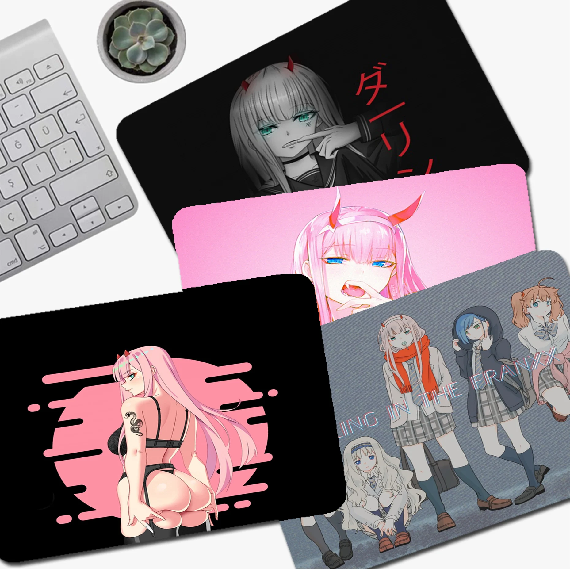

Darling In The Franxx Zero Two 20x25cm Speed Version Game Computer Keyboard Office Table Mat Cup Mats Deskpad Home Decor