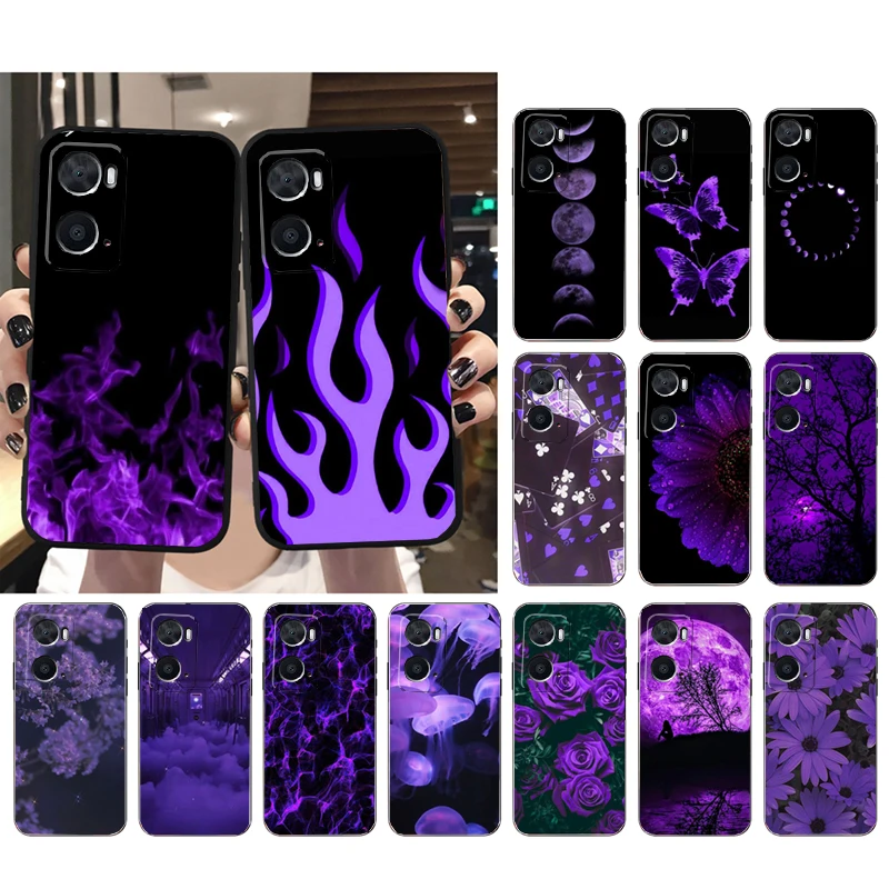 

Phone Case for OPPO A96 A91 A54 A74 A94 A53S A15 A16 A17 Reno 2 2Z Reno 6 7 8 Purple Aesthetic Case