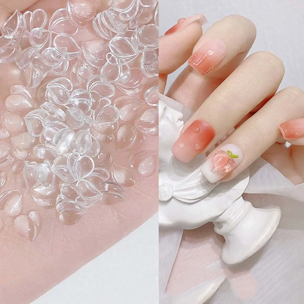 

25 шт. Симпатичные аксессуары для ногтей Персик DIY цветные 3D Подвески Kawaii прозрачные сердца Стразы/драгоценные камни фрукты ювелирные издели...