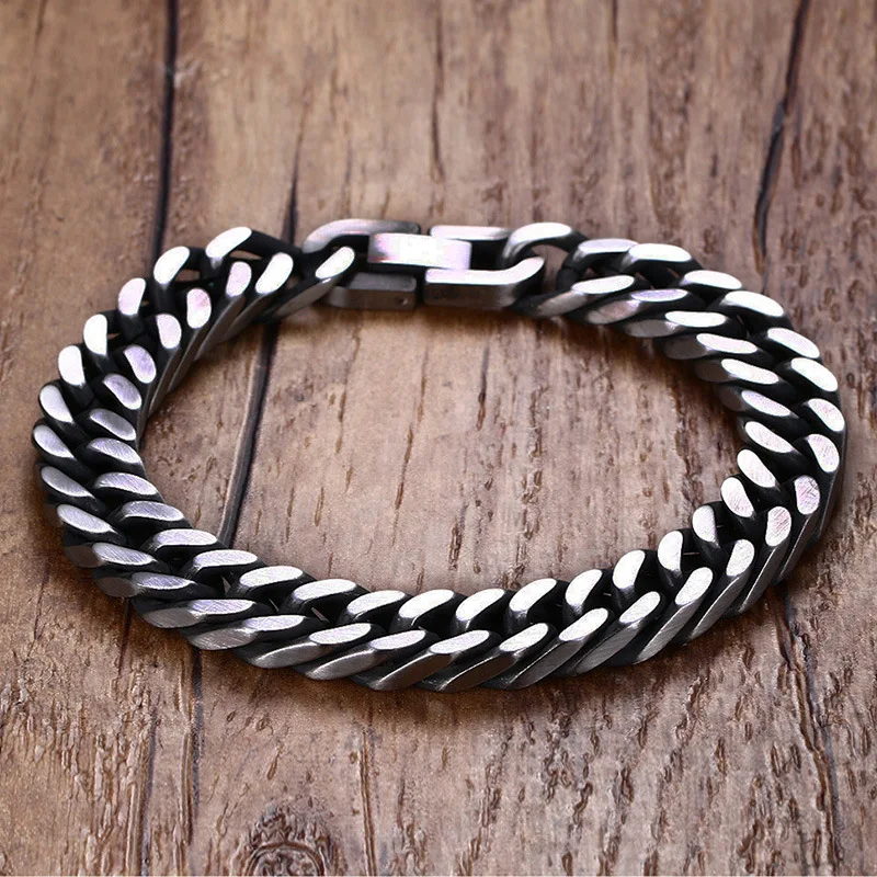 

Vintage Bracelet Men's Titanium Steel Chain Jewelry Buckle Simple Accessories Wholesale Stainless Steel Bracelet Hip Hop Jewelry