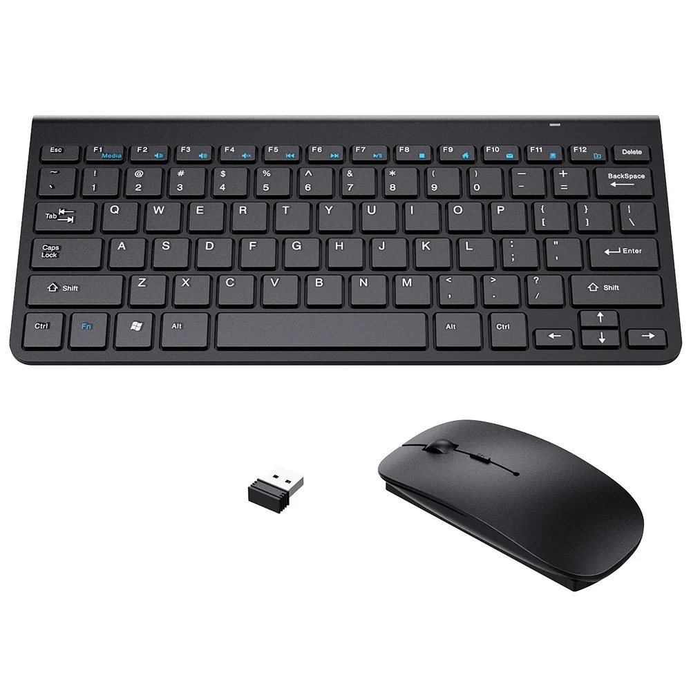 

Keyboard and Mouse, 2.4G Wireless Compact Portable Mini & Mouse Combo Set for Android, Windows, Laptop/Desktop/PC