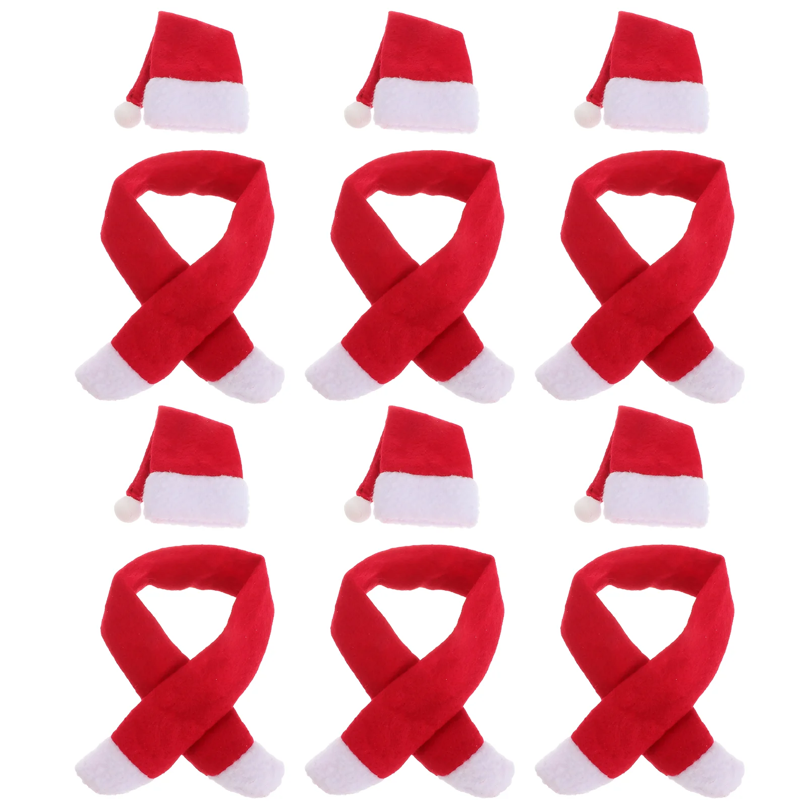 

Christmas Bottlemini Santa Scarf Hat Coverbottles Hats Covers Bags Cap Anddecorations Topper Silverware Small Set