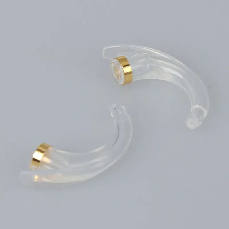 2Pcs Earmold Model Hook Anti-howling Elbow Tubing Connector 