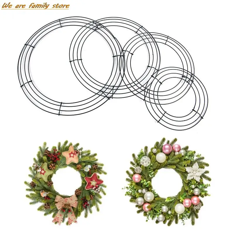 

Круглая обруч «сделай сам», Рождественское украшение, проволочный венок, рамка, Настенная подвеска, прочный для свадьбы, металлические укра...
