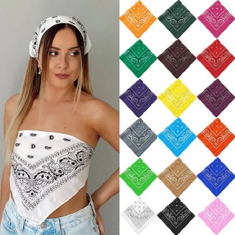 

Fashion Unisex Bandana Scarf Hip Hop Hiking Headscarf Wrist Wraps Cotton Square Kerchief Cashew Print Hair Accessories Turban