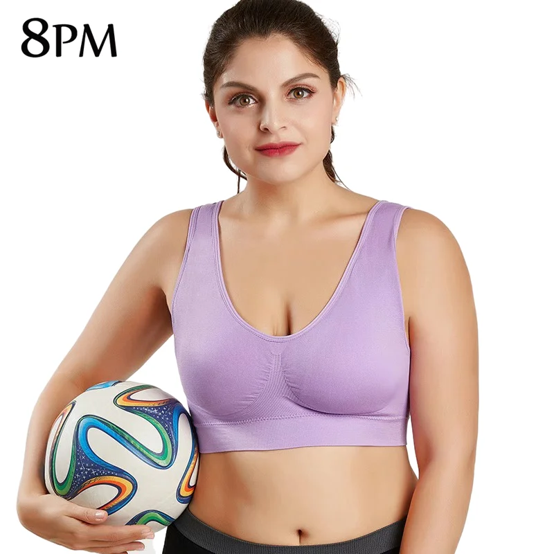 Бюстгальтер пуш-ап черно-белый дышащий без косточек для сна размера плюс