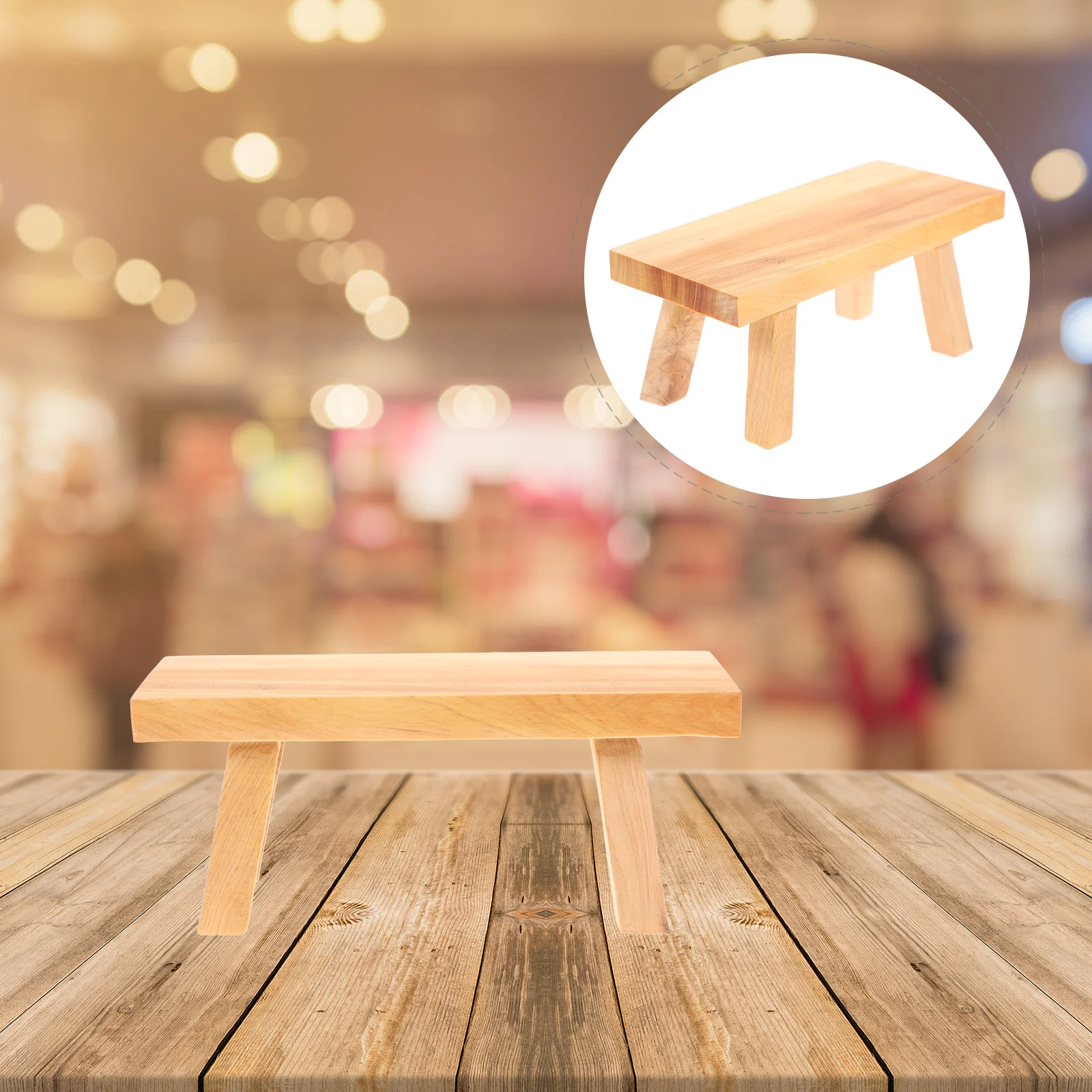 

Bench Decoration Wood Ornament Craft Crafts Kids Wooden Display Base Stool Shelf Bracket Statue