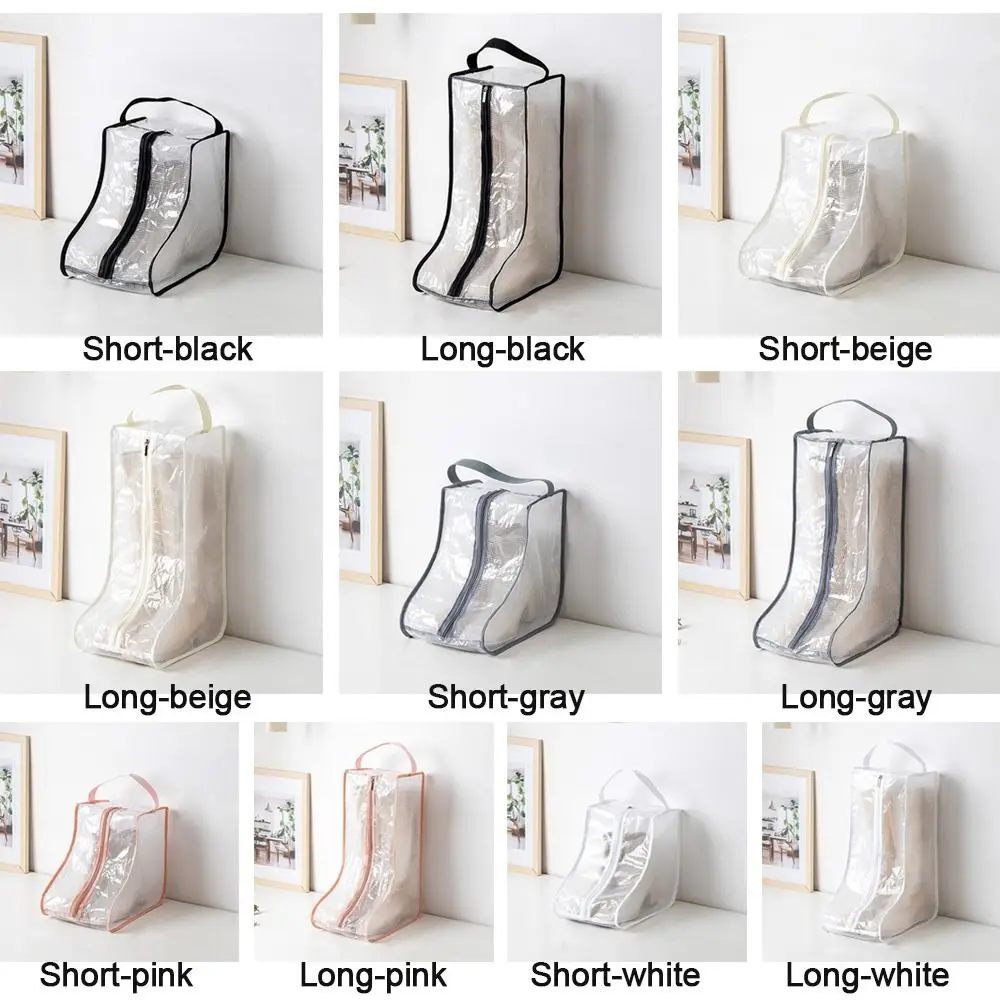 Boot Storage Bag Waterproof Dustproof Transparent Shoes Protection Bag Zippered Portable Boots Pocket Household Travel Storage images - 6