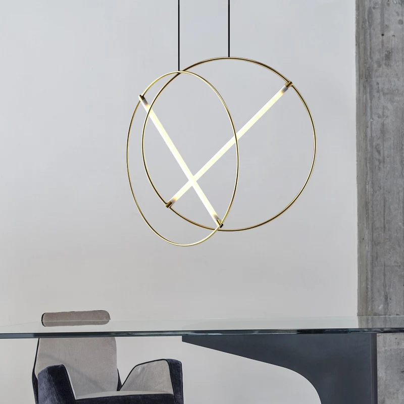 

Post-modern ring pendant light creative designer replica lighting hotel store cafe bedside hanging lights Round Suspension lamp