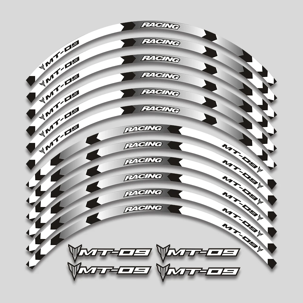 

17inch Motorcycle Accessories Sticker Wheels Reflective Stripe Tape Rim Tire Decorative Decals Set For YAMAHA MT09 MT-09 mt 09
