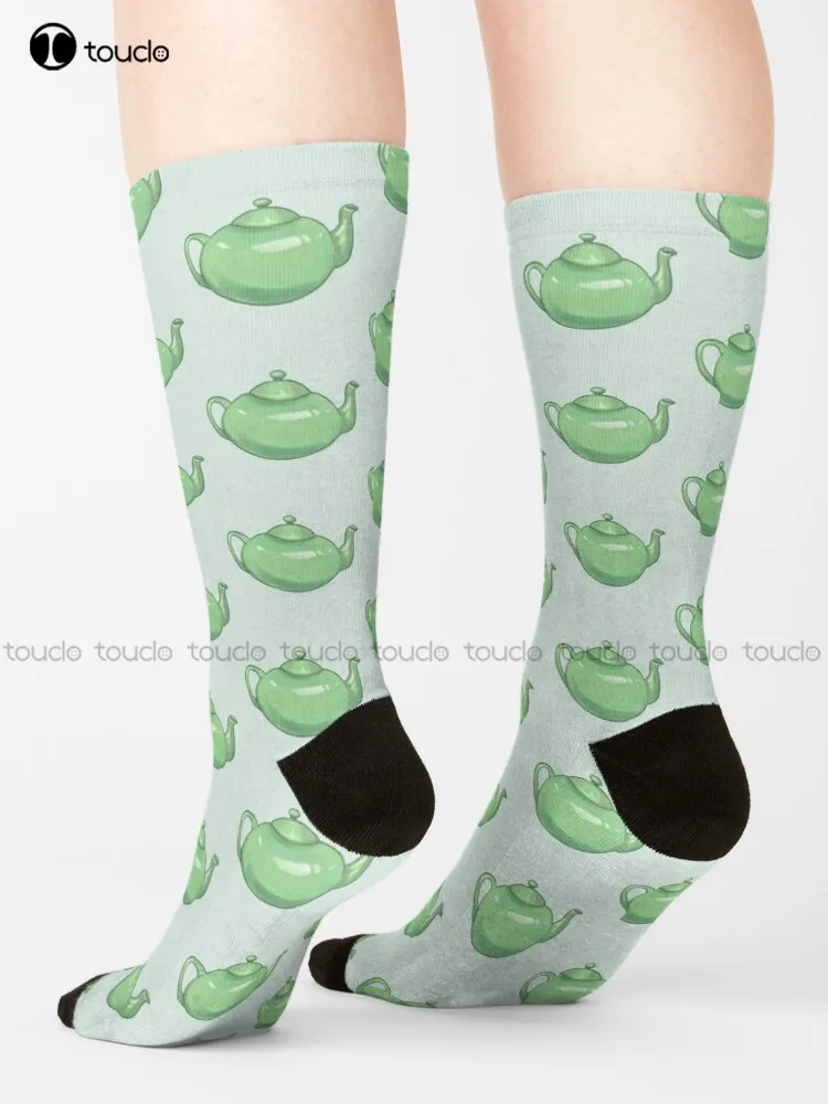 

Jim'S Secret Santa Teapot Tea Teapot Teacup Drinking Socks Black Baseball Socks Cute Pattern Funny Autumn Best Cartoon Colorful