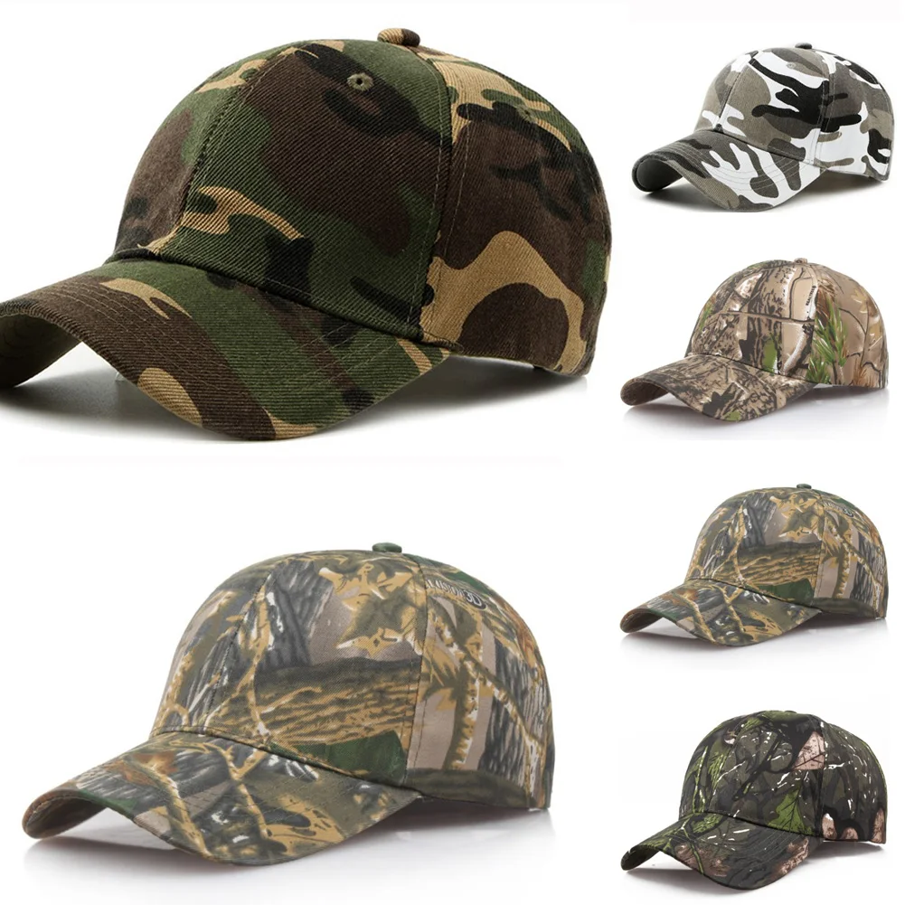 

New Camo Baseball Cap Fishing Caps Men Outdoor Hunting Jungle Leaves Camouflage Hat Airsoft Tactical Hiking Casquette Hats