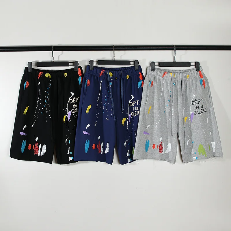 

GALLERY DEPT 2023 New Sports Shorts Men Women Summer Thin Running Crops Track and Field Graffiti Retro Cotton Shorts