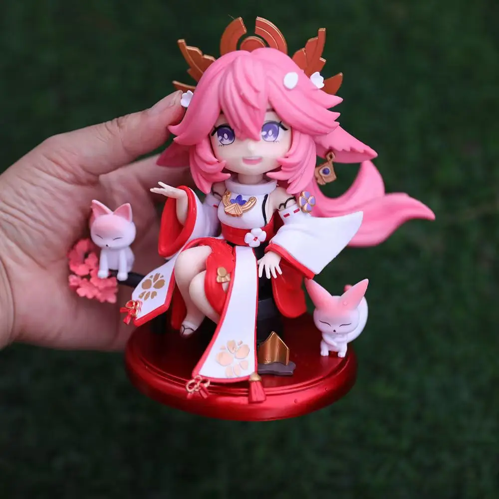 Фото 3 типа новой игры, аниме Genshin Impact Ganyu Hutao Yae Miko, фигурки из ПВХ, модель игрушки, кукла, орнамент, коллекционные украшения, подарки №1