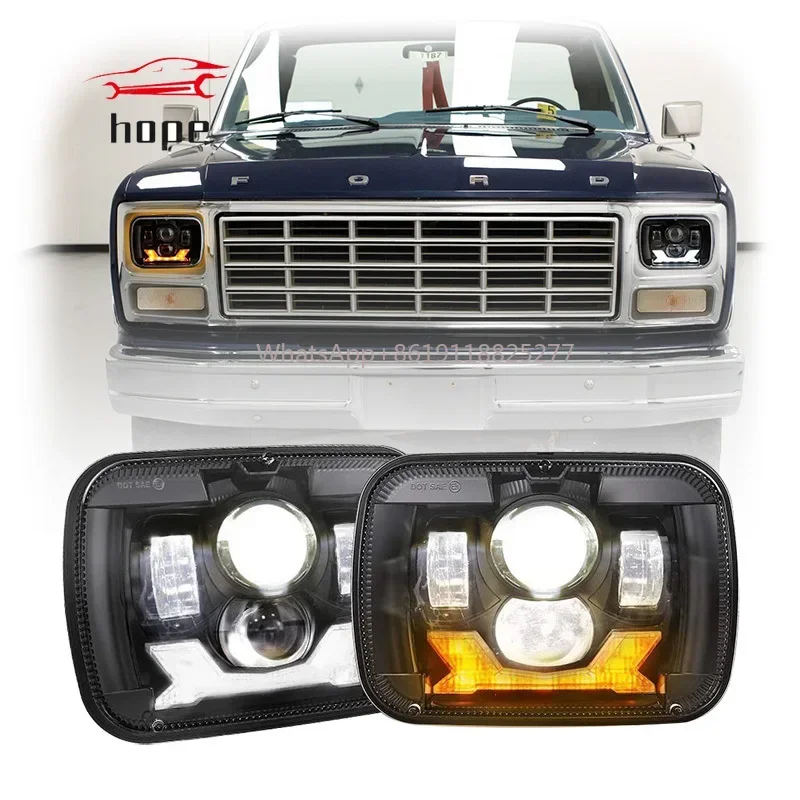 Светодиодные фары 5x7 для Ford F150 1978-1986 аксессуары F250 F350 пикапа F 150 250 350