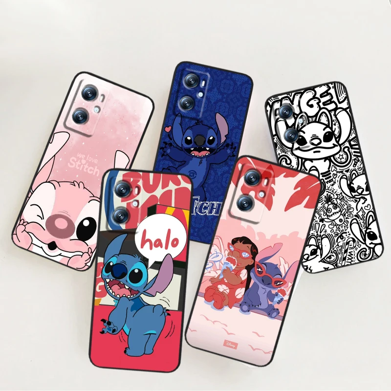 

Disney Art Stitch Angel Cute For OPPO Find X6 X5 X3 A54S A5 A94 A16 A53S A57 A74 A72 A98 A78 A96 A9 5G Black Phone Case