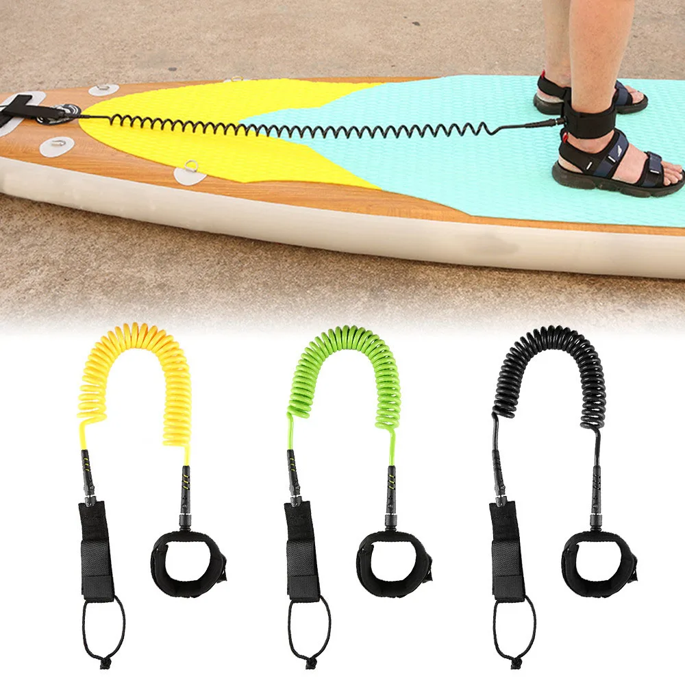 

Surf Sup 10 Feet Ankle Leash Surfing Elastic Coiled Stand UP Paddle Board Leg Rope Surfboard Ankle Leash SUP Surf Safety Rope