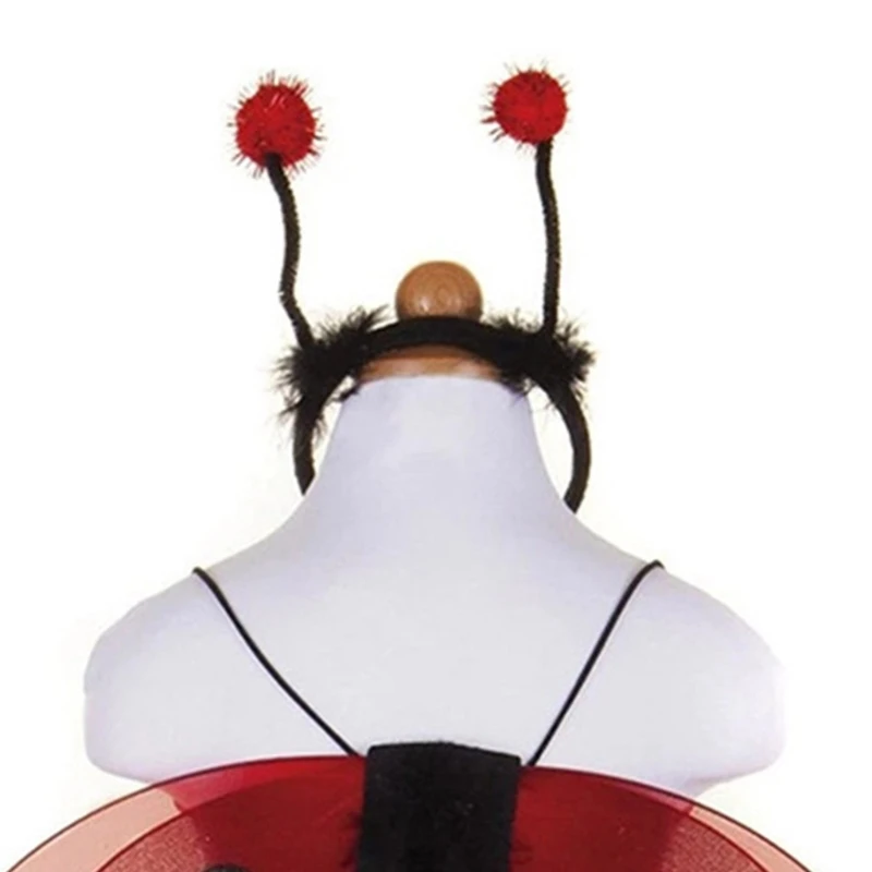 

449B Folding Ladybird Fairy Wing Ladybug Wing Dress Up Birthday Party Favor Costume Halloween Angel Wing for Kids Adults