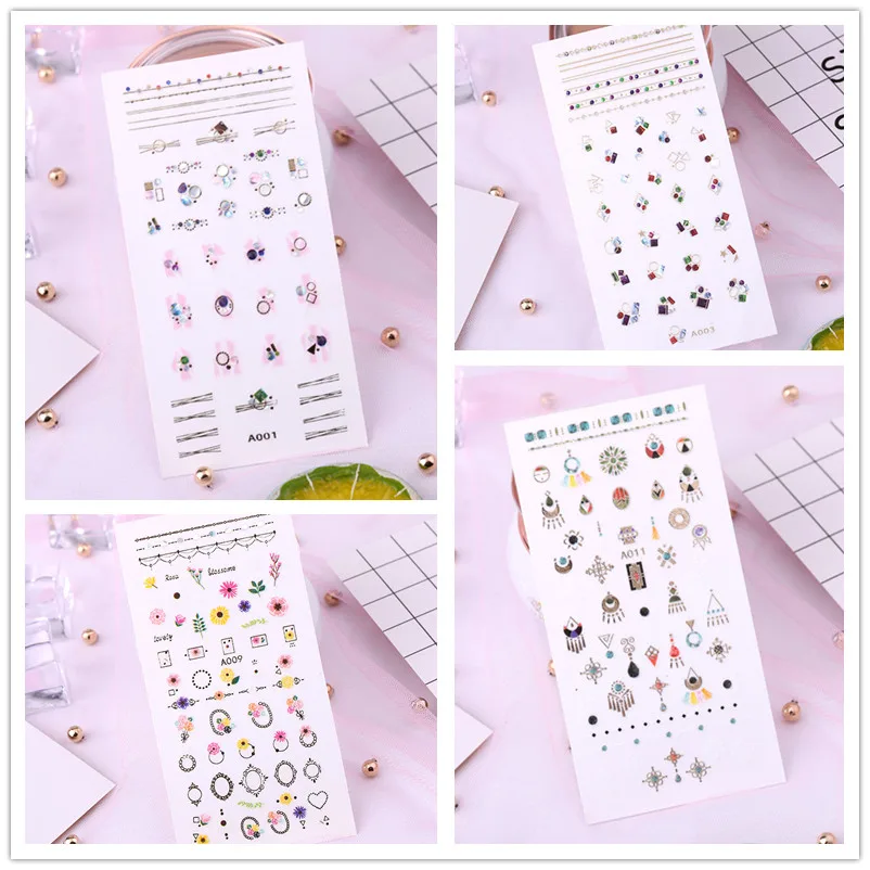 

1PC 3D Nail Stickers Alien Diamond Self-Adhesive Slider Crystal Nail Art Decorations Valentine's Day Decals Manicure Accessories