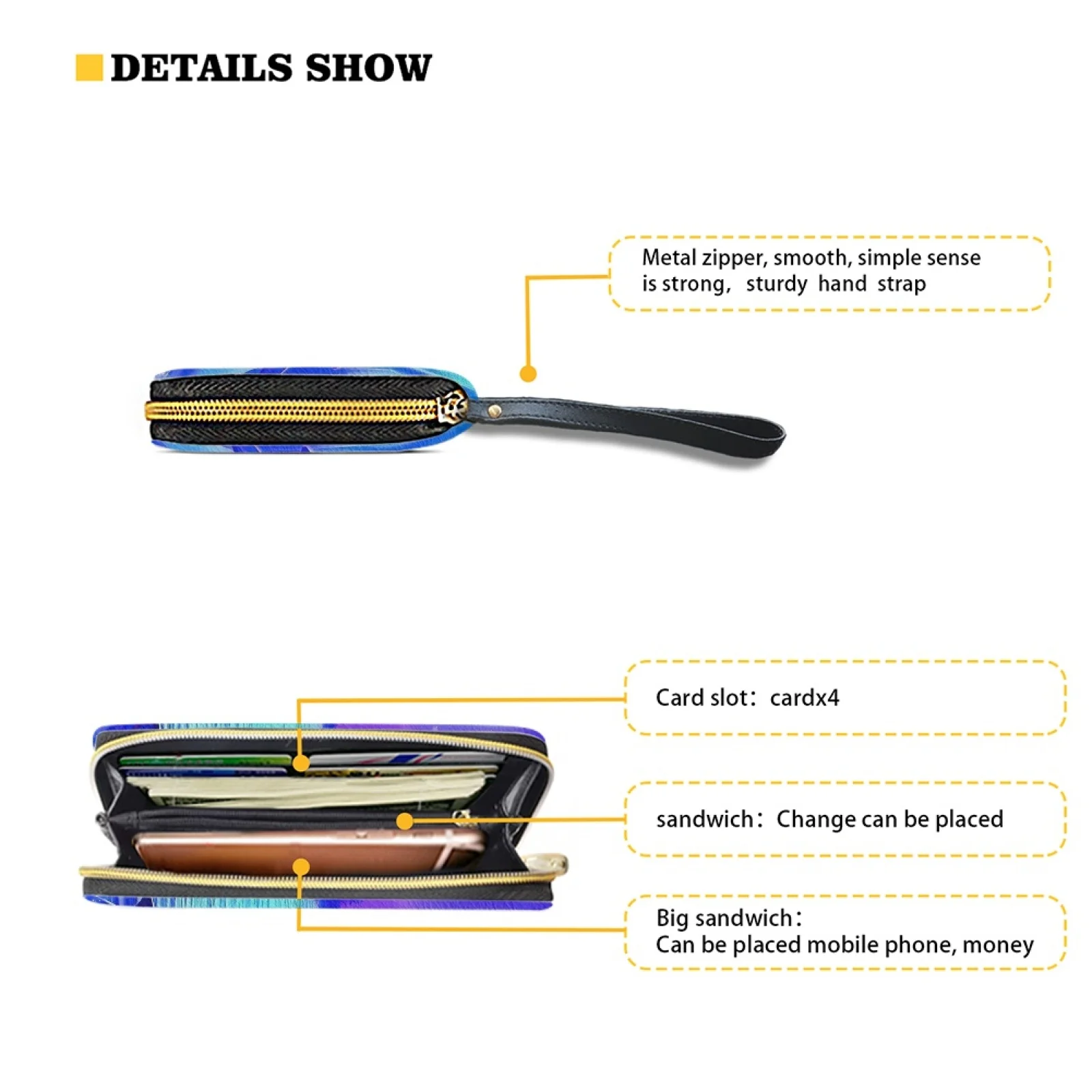 Belidome Womens Wristlet Wallet Dolphins Under Moonlight RFID Blocking Leather Multi Credit Card Zip Around Clutch Travel Purse