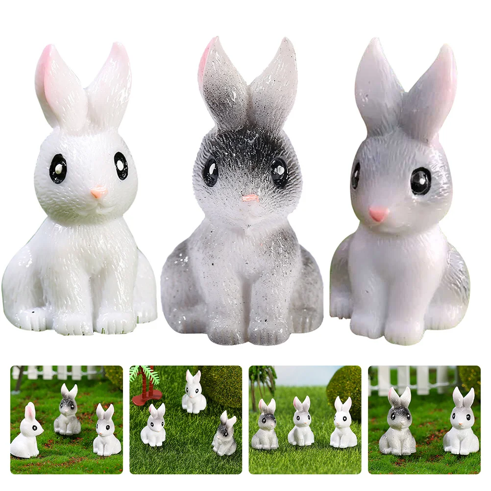 

Статуэтка кролика из смолы, миниатюрный кролик, украшение для сада, животных, Декор, крошечные фигурки, статуи животных, ремесла, пасхальные ...