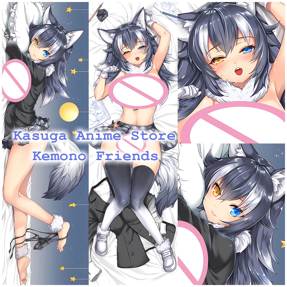 

Anime Kemono Friends Long Throw Pillow Cover Hugging Body Wolf Decorative Pillowcases For Bed Double-sided Printed Pillows Case