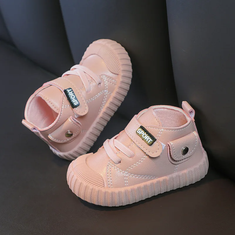 

New Winter Kids Girls Boots Platform Shoes Autumn Boys Chelsea Boots Baby Toddler Shoes Cotton Snow Boots Buckle Pu Sneakers
