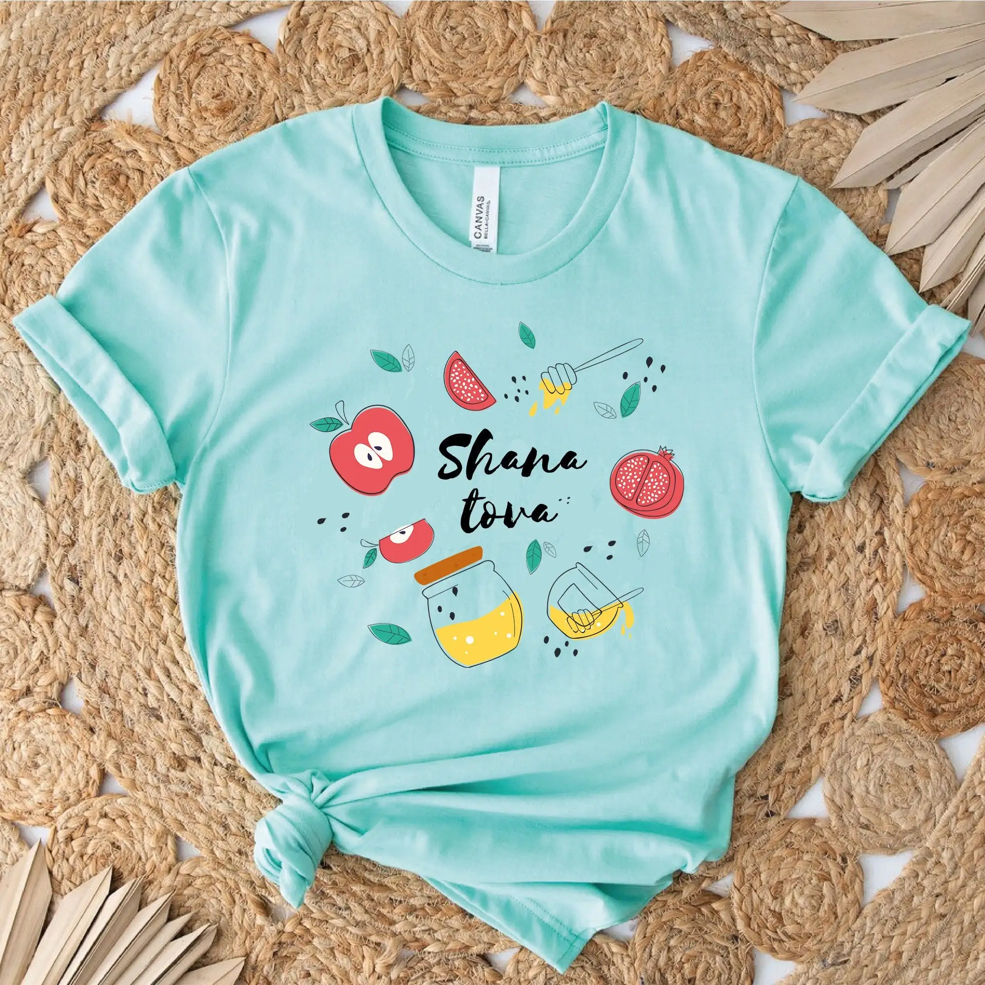 Семейная футболка Shanah Tova с яблоками и медом еврейскими праздниками Новым годом