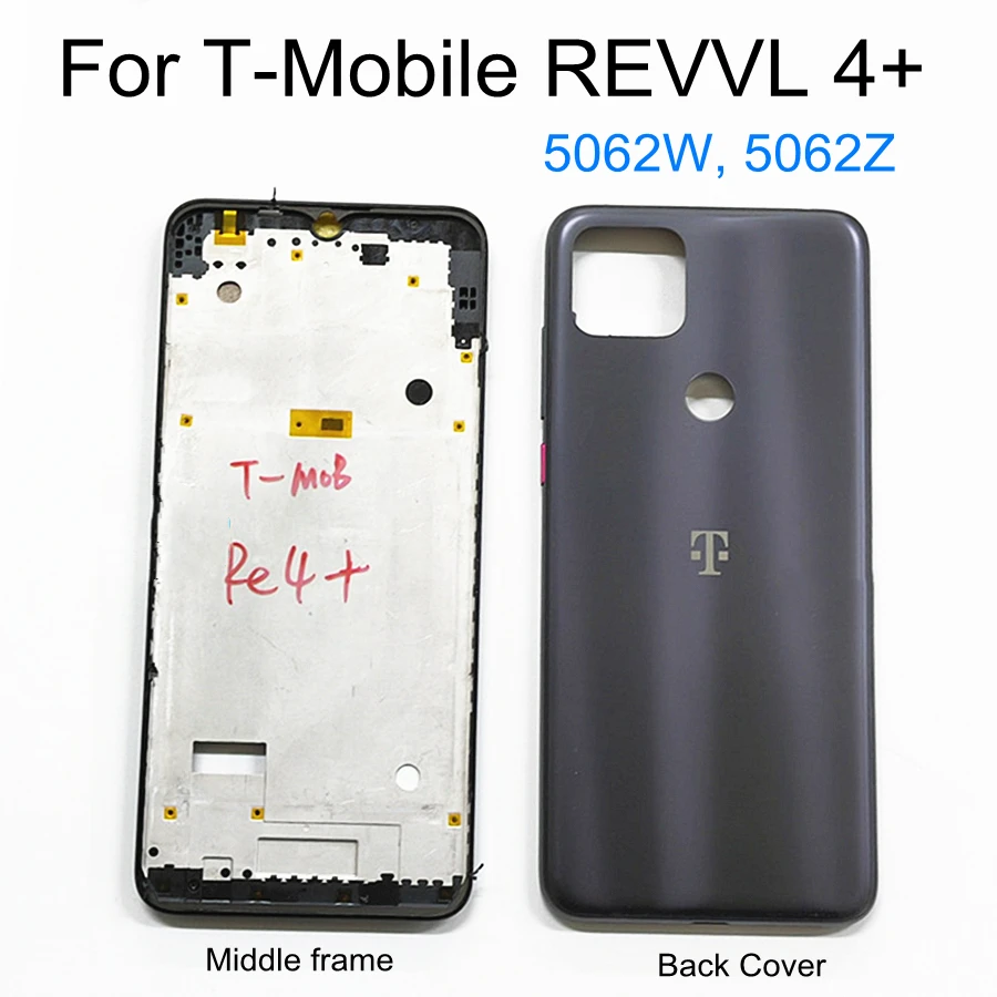 For T-Mobile REVVL 4+ Battery Back Rear Cover Door Housing For TCL 5062W 5062Z Middle frame Battery Back Cover Replacement