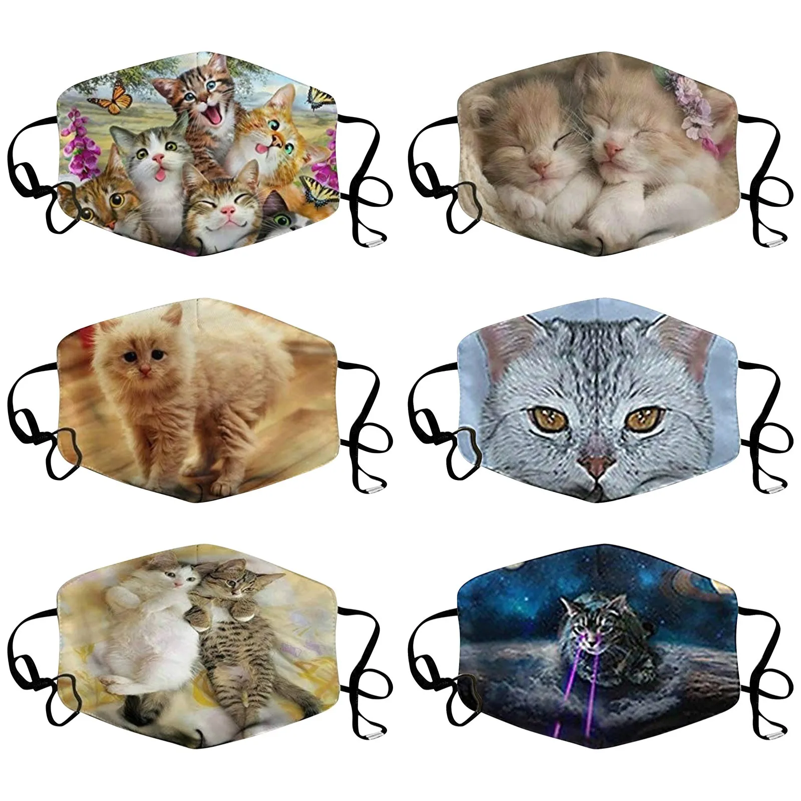 

1PCS Unisex Print Mouth Mask Cute Furry Cat Pattern Mouth Washed Reusable Face Masks Mouth Cover mascarilla cubrebocas