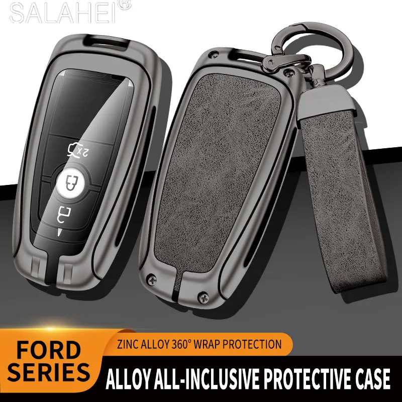 Zinc Alloy Car Key Cover Case Holder Shell For Ford Fusion Mondeo Mustang Explorer F150 F250 F350 Edge EcoSport Auto Accessories
