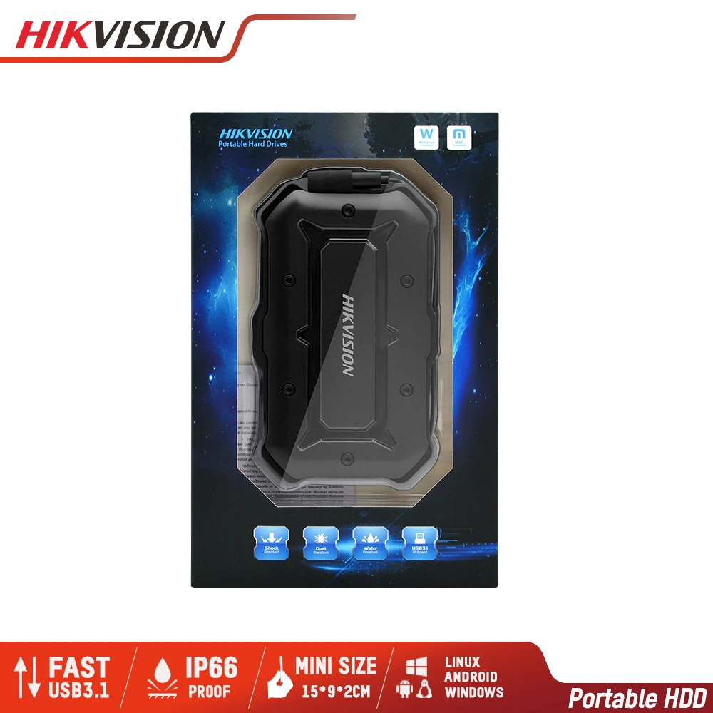 

Hikvision 1TB External HDD 2TB Portable Hard Disk Drive USB3.1 Type-A Mobile Military External Storage for PC laptop
