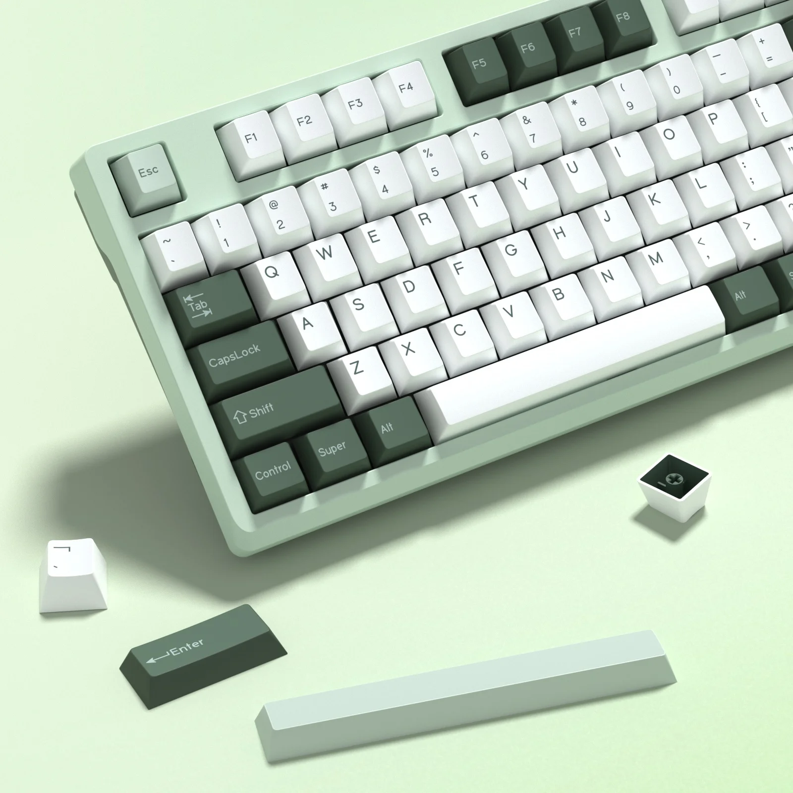 Фото KBDiy GMK ботаническая клавиатура, вишневый профиль, двойные выстрелы PBT ISO клавиши для геймера, механическая клавиатура, комплект игр, ретро GMK67 №1