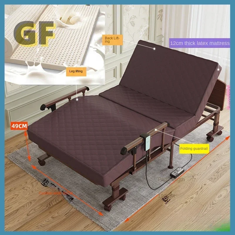 Латексная электрическая кровать складная односпальная подъемная и регулируемая