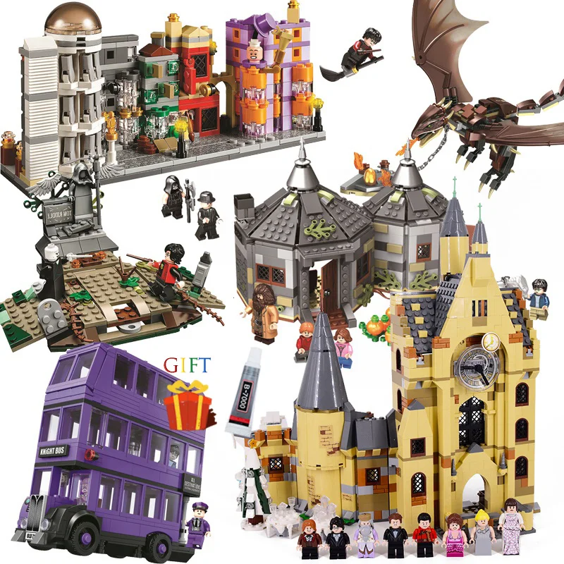 

Harris Movie Astronomy Tower Privet Drive Attack on The Burrow Hedwig School of Witchcraft Wizardry Building Blocks Toys