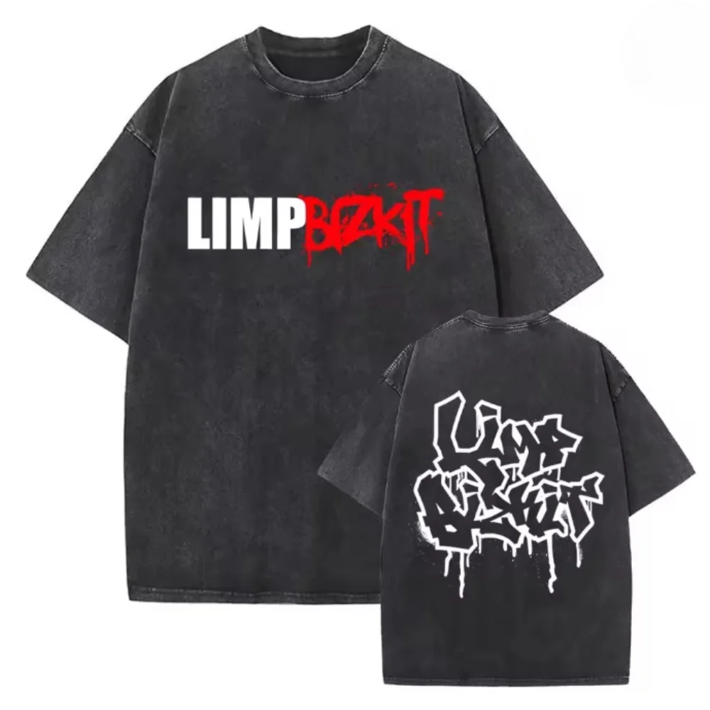 Фото Винтажные футболки унисекс с принтом Limp Bizkit 2026, в стиле хип-хоп, ретро, оверсайз, с коротким рукавом №1