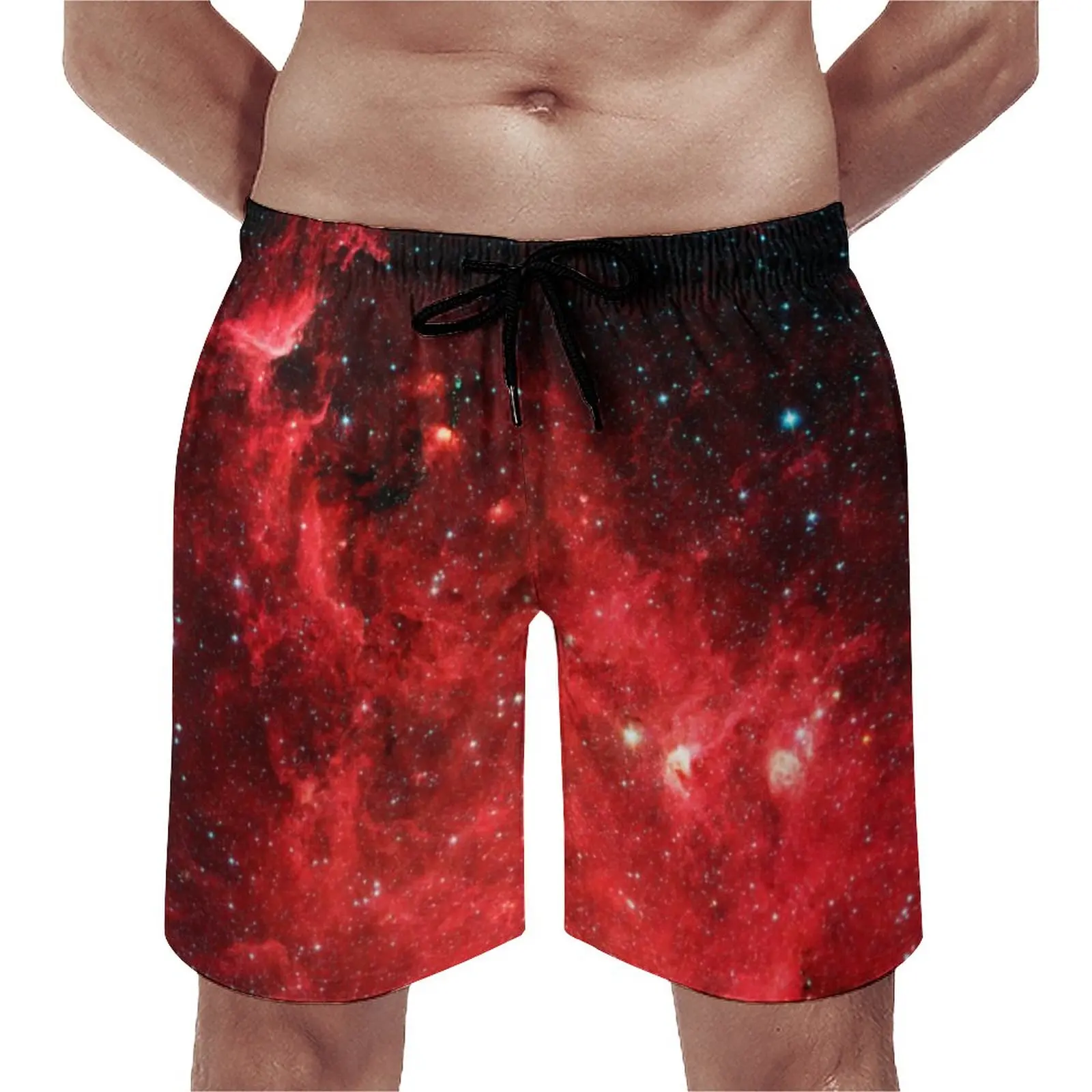 

Red Galaxy Sky Gym Shorts Summer North America Nebula Surfing Beach Short Pants Man Quick Dry Funny Oversize Swimming Trunks