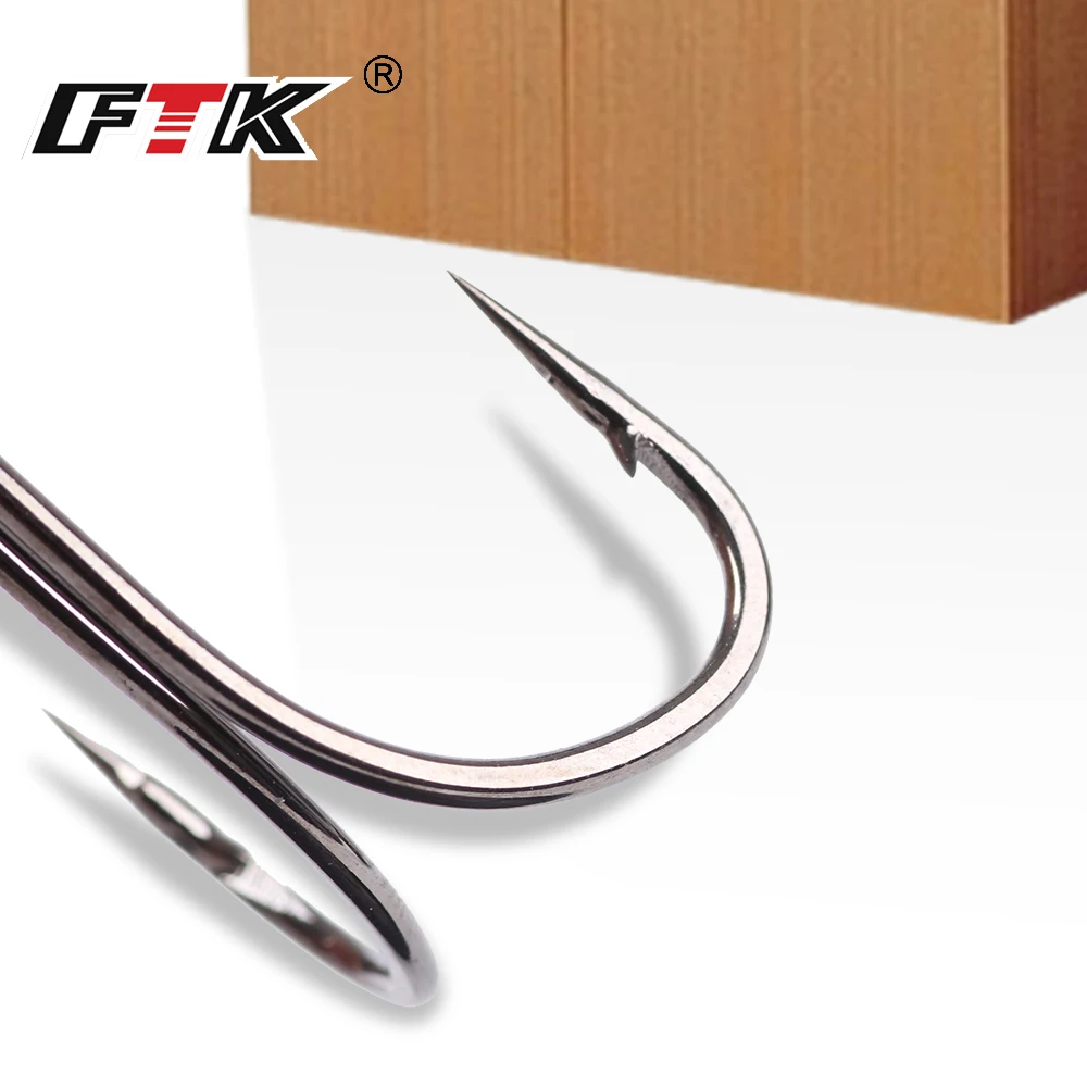 

FTK High Steel Carbon Double Hook Barbed 0.4g-1.7g Carp Fishing Accessories Fly Fishing Jig Tackle Lure Hooks Pesca