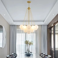 nordic glass ball led chandeliers golden black iron art pendant lamps living dining bedroom home decoration hanging lighting e27