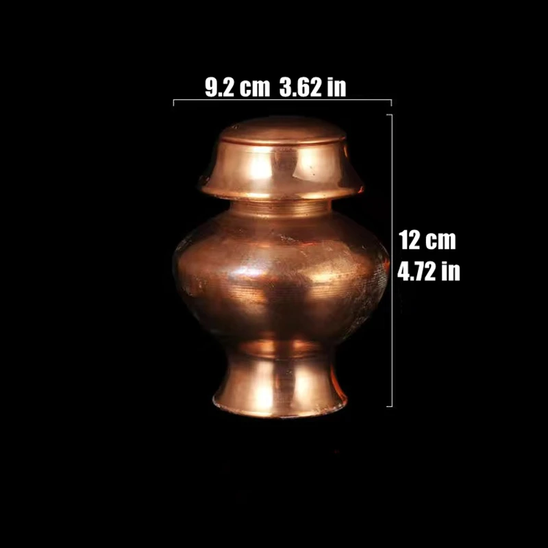 Тибетская мини-бутылка Мани из чистой меди ручная работа буддизм полировка