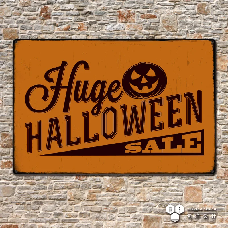 

Happy Halloween Witch Castle Series Tin Signs Home Decor Metal Plaques Cafe Bar Background Wall Poster Art Decor