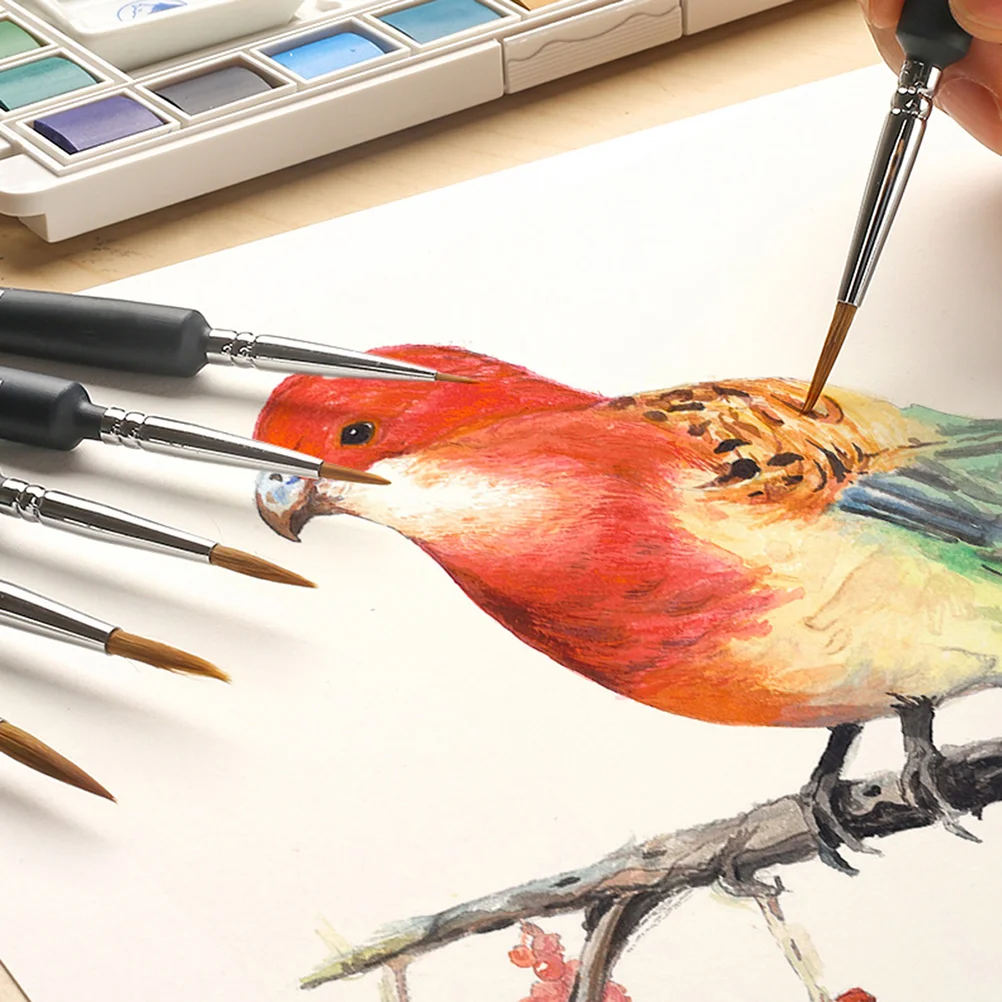 

10pcs Fine Brush Professional Watercolor Gouache Painting Drawing Brush Artist Brushes Supplies for Adults Children Beginner