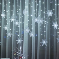 3 5m christmas snowflake led lights 2022 remote control garland curtain lights waterproof holiday party wave fairy lights