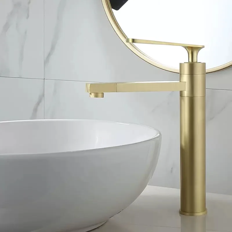 

Смеситель для ванной комнаты Tuqiu, кран для холодной воды с золотистой матовой ручкой